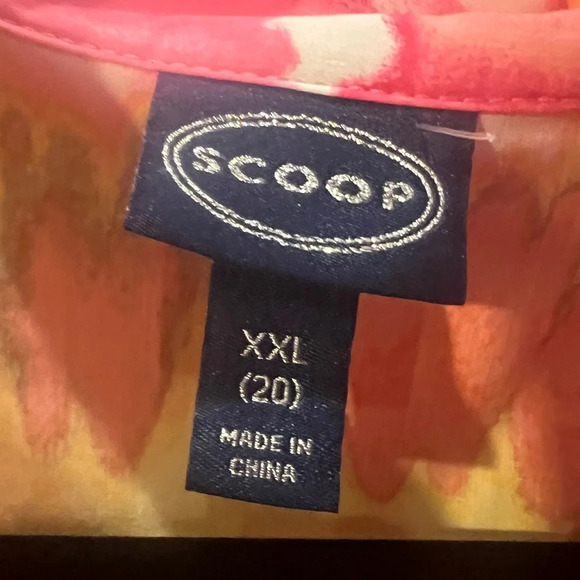 Scoop long sleeve print and yellow graphic dress size XXL/20 - Picture 2 of 12